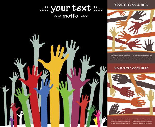 Hand in the background vector