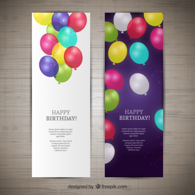 Happy birthday banners  Vector | Free Download