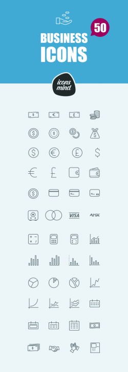 Icons Mind: 50 Business Icons | GraphicBurger