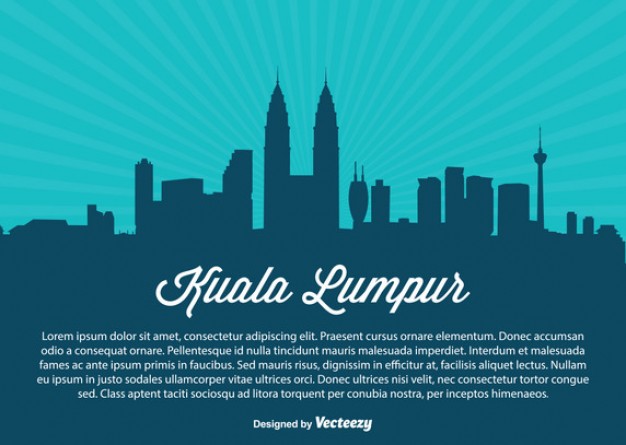 Kuala Lumpur skyline silhouette
