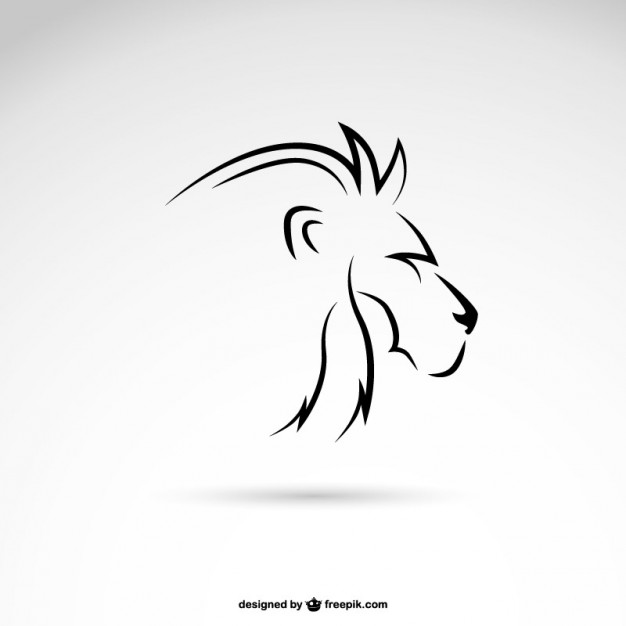 Lion line art profile