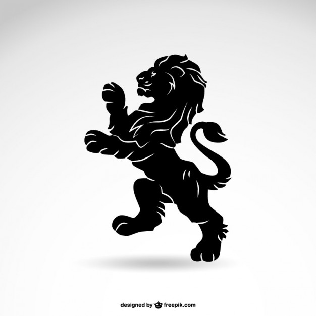 Lion vector heraldry silhouette