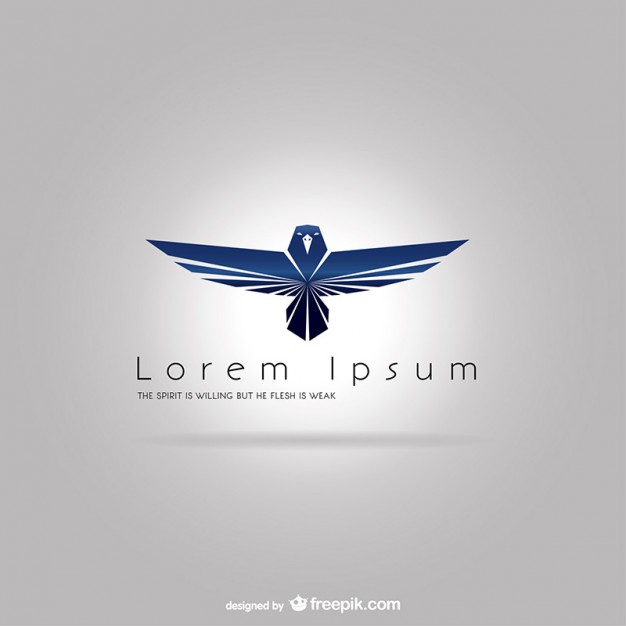 Logo template with blue eagle