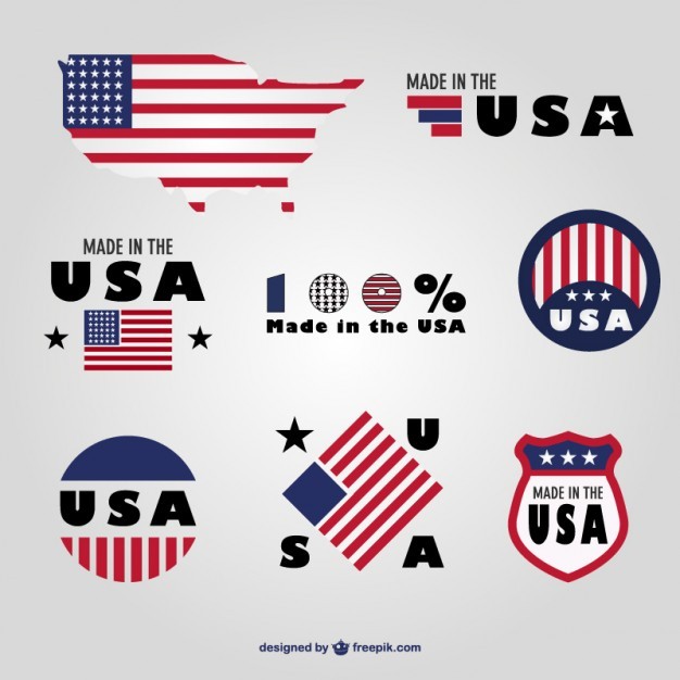 Made in USA badges set