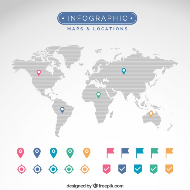 Maps and locations infographic  Vector | Free Download