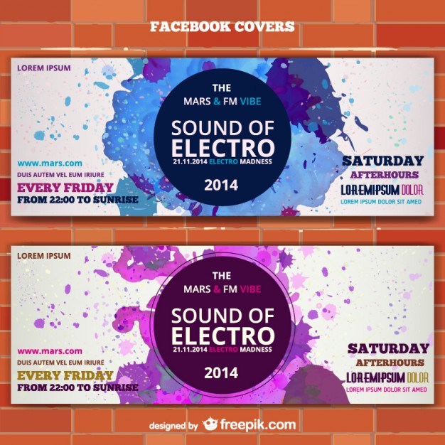 Mockup electro music banner ticket invitation  Vector | Free Download