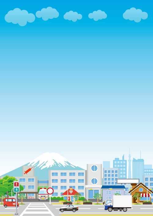 Modern city landscape vector template 02