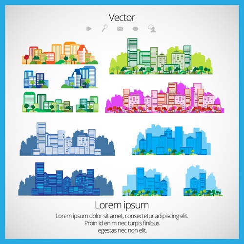 Modern Urban Landscapes set vectors 05