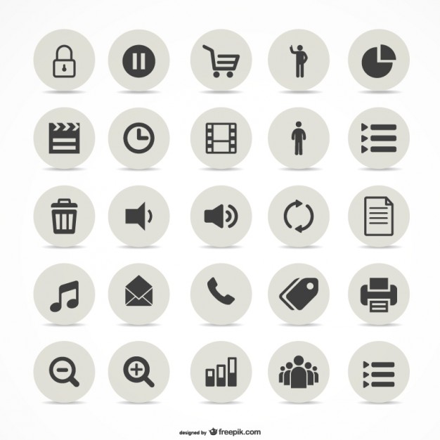 Multimedia simple icons set   Vector | Free Download