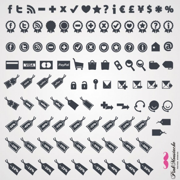 Online Shopping, E-commerce Minimalistic Web Icons  Vector | Free Download