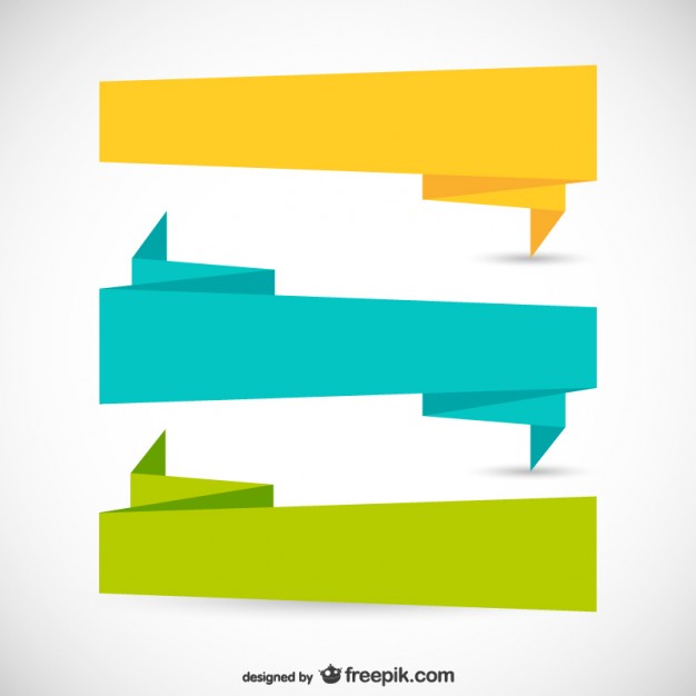 Origami banners vector   Vector | Free Download