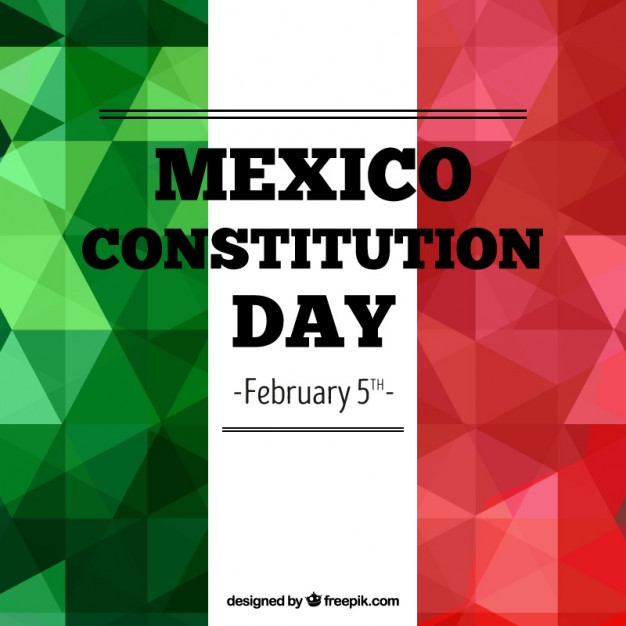 Polygonal mexico constitution day background