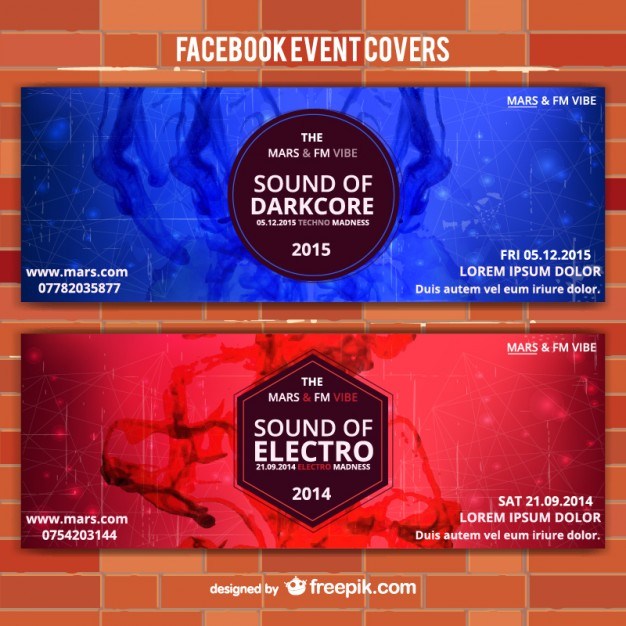 Red and blue event vector banners   Vector | Free Download