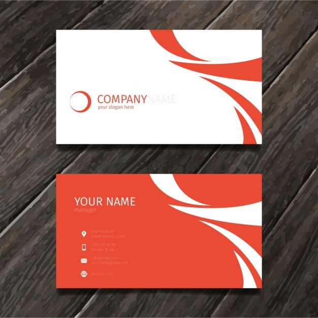 Red minimal abstract business card tempate  Vector | Free Download