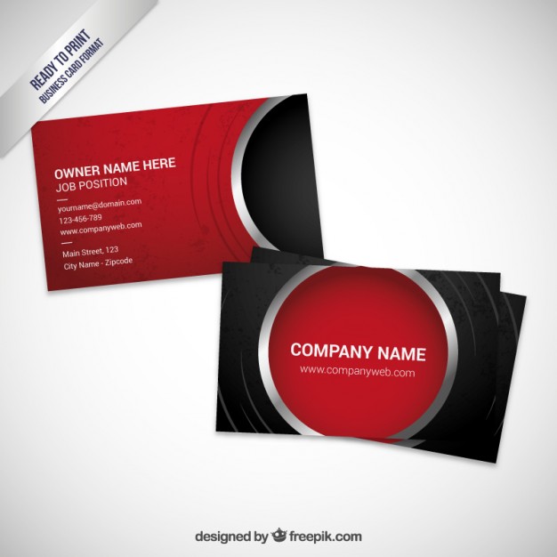 Red visit card template  Vector | Free Download