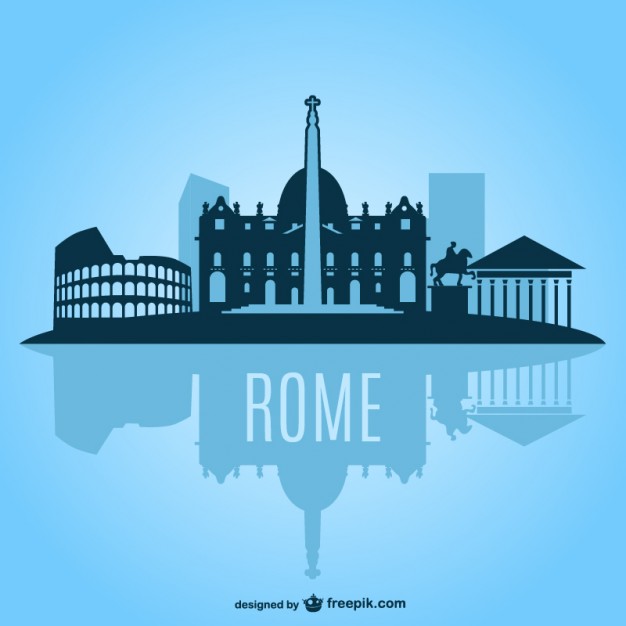 Rome cityscape silhouette