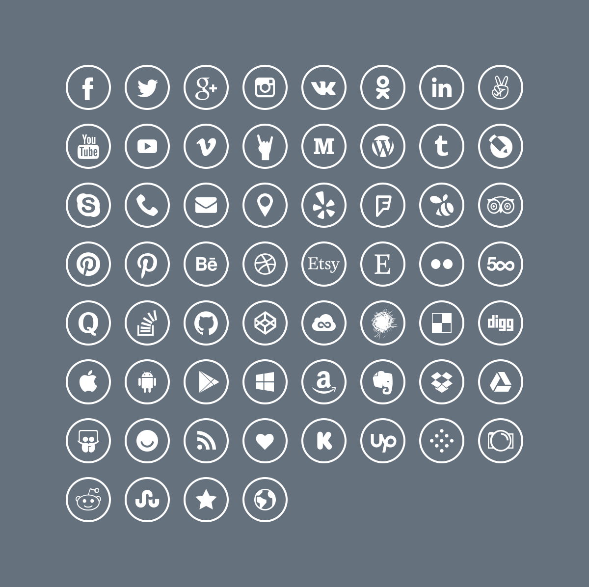 Round Social Icons | IconStore