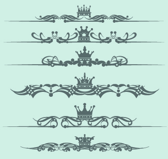 Royal crown decor vector 05