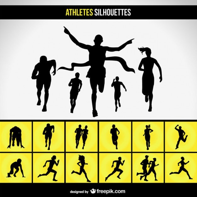 Running race silhouette set  Vector | Free Download