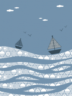 Sailing on the sea elements vector