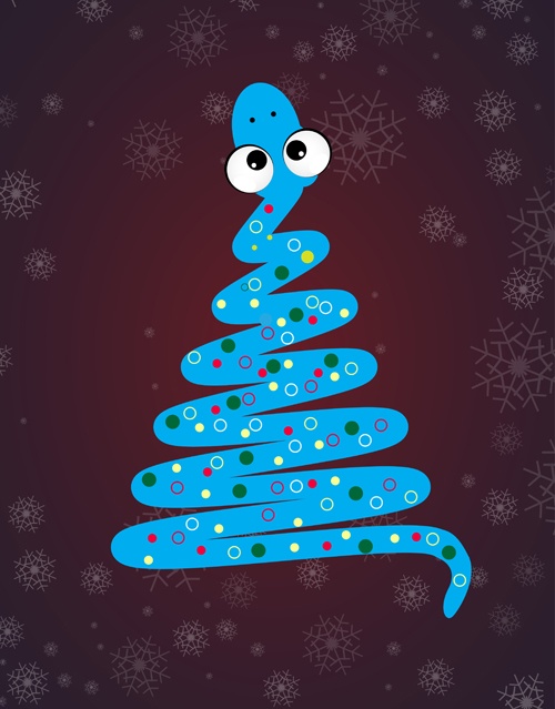 Snake 2013 Christmas design vector graphics 18
