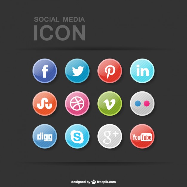 Social media vector buttons free  Vector | Free Download