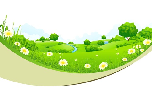 Spring nature landscapes vectors material 03