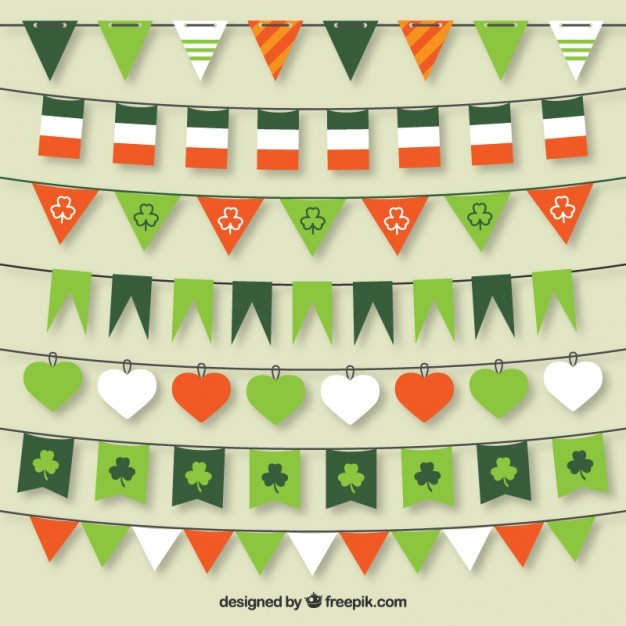 St Patrick bunting flags collection