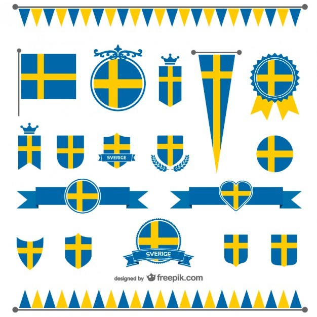 Sweden flag vector graphics