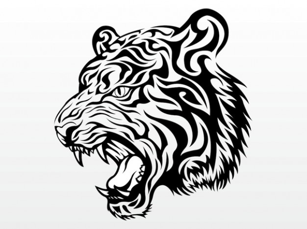 Tiger head tattoo vector
