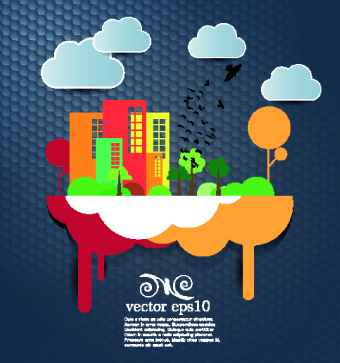 Urban landscape background vector 05