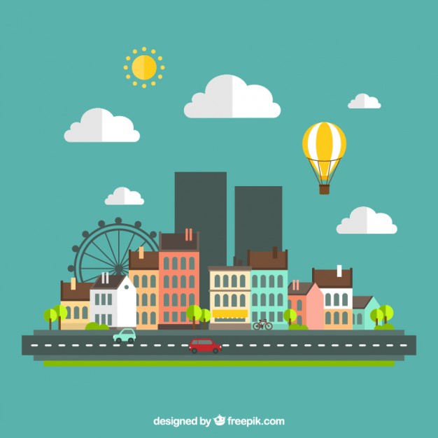 Urban landscape in flat design