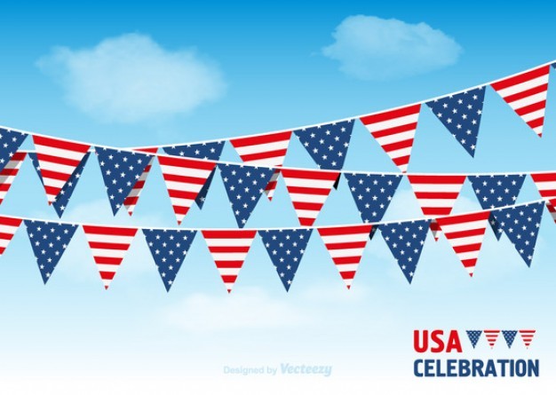 usa flag triangle banners