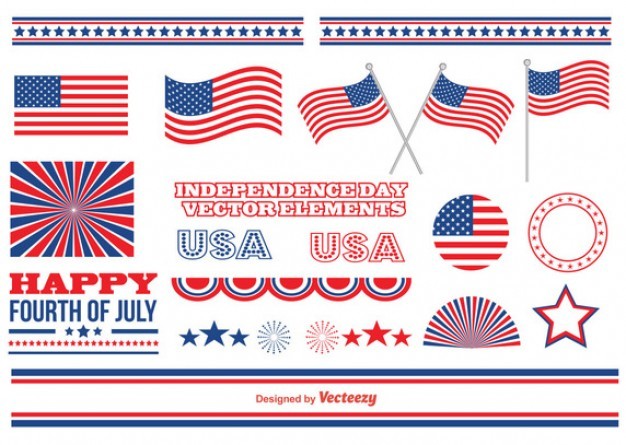 USA independence day elements set