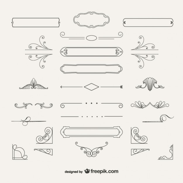 Variety of ornamental decorations  Vector | Free Download