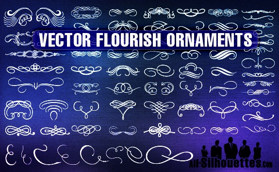 Vector Flourish Ornaments – All-Silhouettes