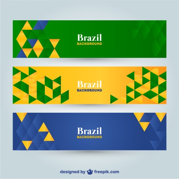 Vector geometric Brazil banners   Vector | Free Download