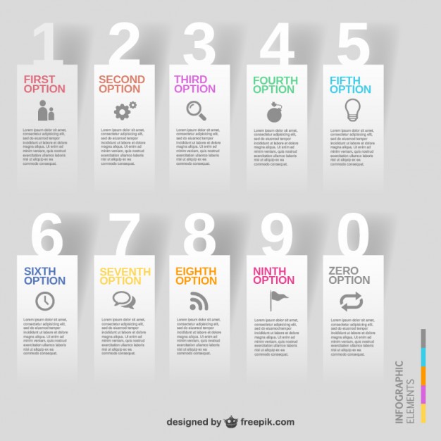 Vector numbers options infography   Vector | Free Download
