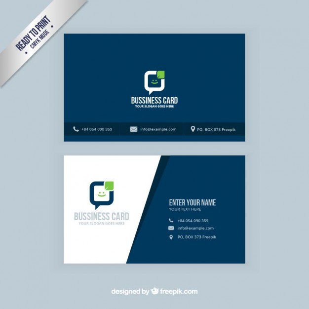 Visit card in navy blue color Vector | Free Download