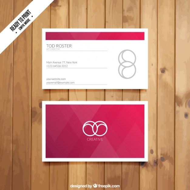 Visit card with red triangles  Vector | Free Download