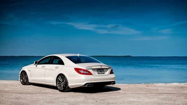 Wallpaper White Mercedes-benz