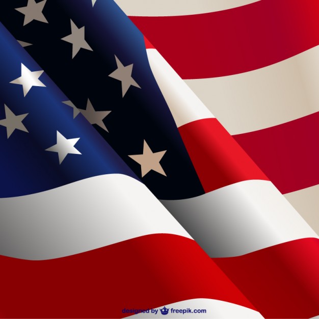 Waving American flag