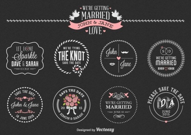 Wedding label set  Vector | Free Download
