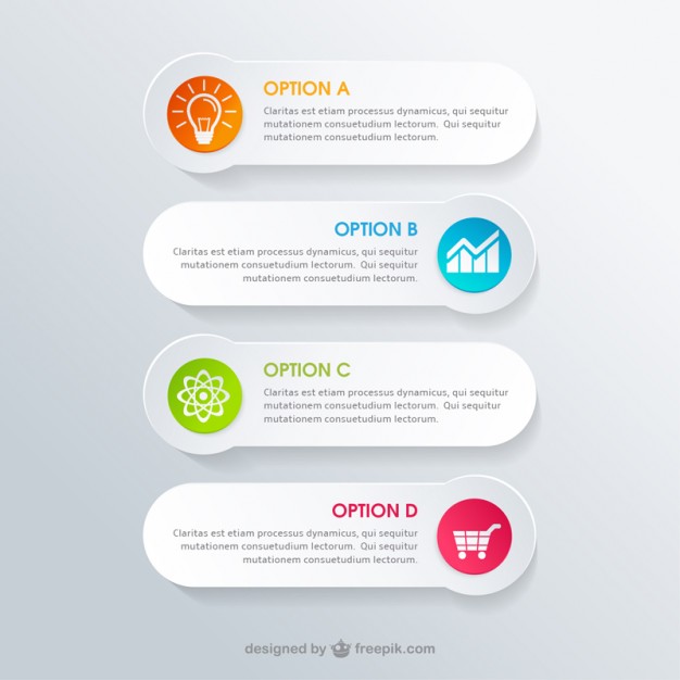 White banners infographic  Vector | Free Download