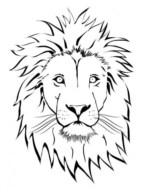 White leon face vector clip art