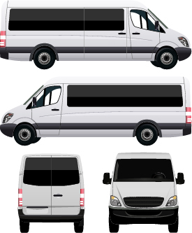 White minivan illustration vector 03