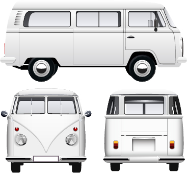 White old van vector