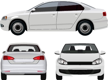 White sedan design vector