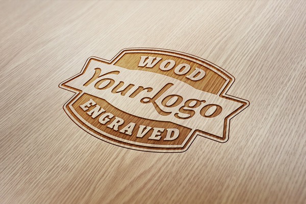 Wood Engraved Logo MockUp | GraphicBurger