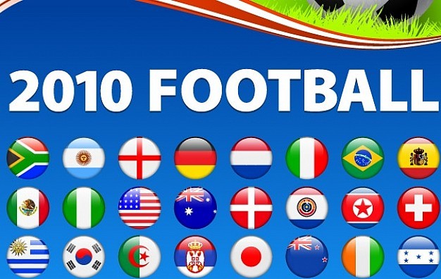 world cup 2010 football vector flags